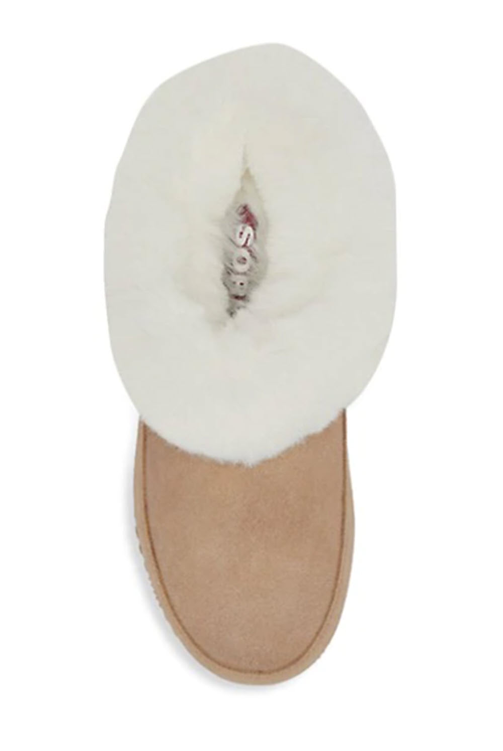 The Faux Fur Trim Slippers in Natural