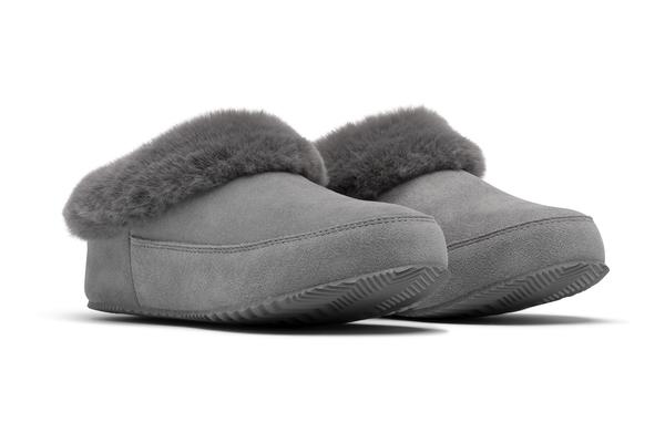 The Faux Fur Slippers in Quarry