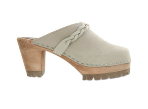 The Clog with Braid Detail in Taupe