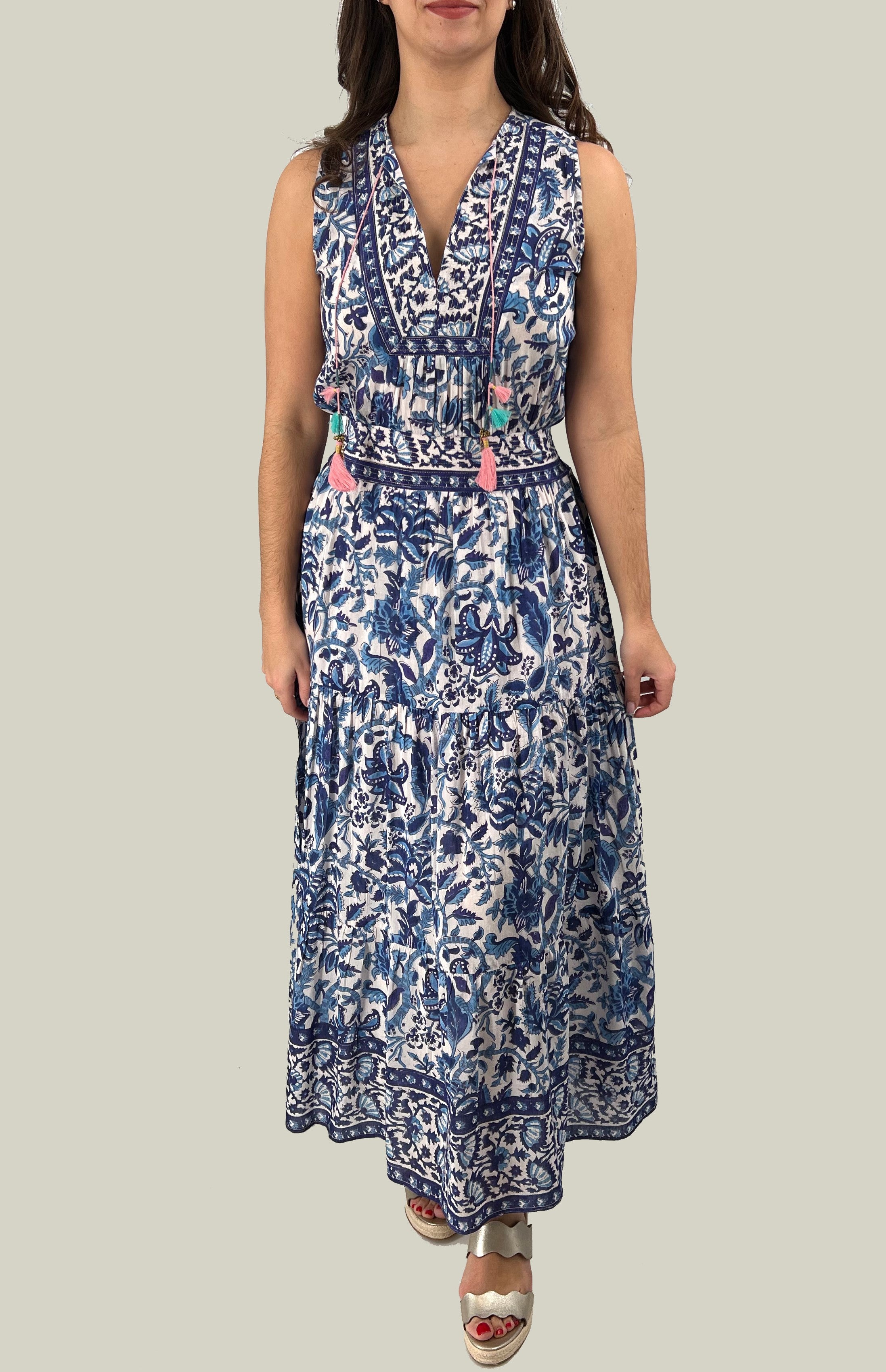 The Emily Maxi in Blue Floral