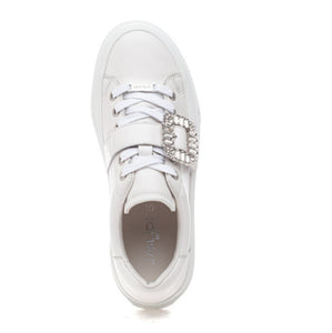 The Crystal Buckle Sneaker in White