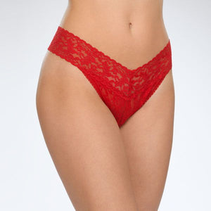 Hanky Panky 4811P - Original Rise Thong in Red by Hanky Panky. Original Rise fits higher on the hips. Has a signature V-front and V-back waistband, and leaves no visible panty line. One-size fits most (hips measuring 36"- 45"). Made in the USA.