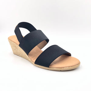 Betty - The Elastic 2 Band Espadrille in Black