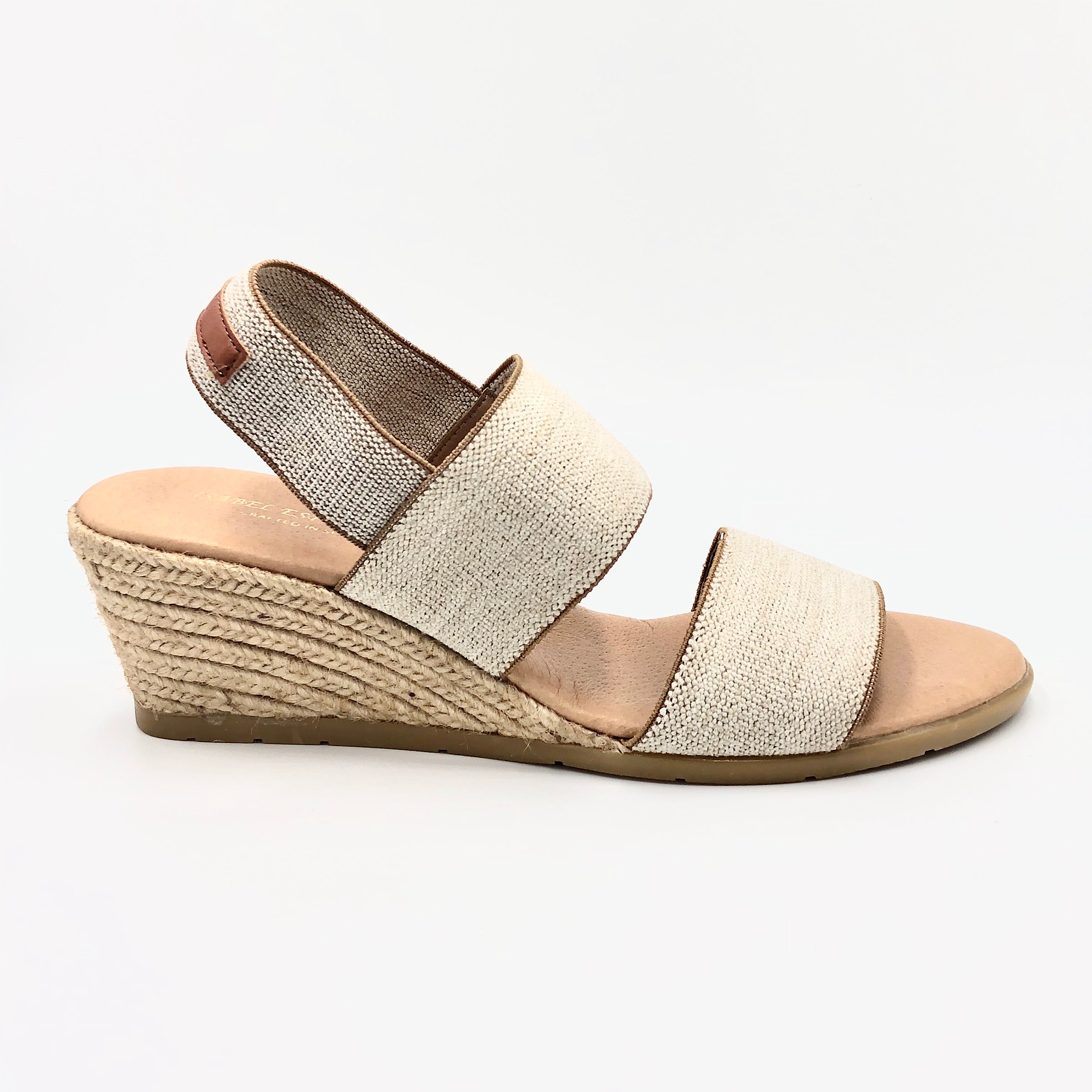 Betty - The Elastic 2 Band Espadrille in Natural Linen