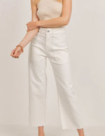 Load image into Gallery viewer, The Wide Leg Crop in Off White
