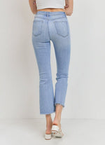 Load image into Gallery viewer, The Crop Flare in Light Denim

