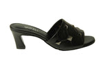 Load image into Gallery viewer, The Mid Heel Quilted Pyramid Stud Slide in Black
