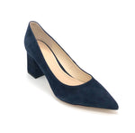 Load image into Gallery viewer, The Block Heel Pointed Pump in Navy
