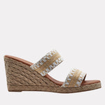Load image into Gallery viewer, The Raffia 2 Band Espadrille in Beige White
