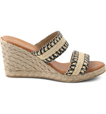 Load image into Gallery viewer, The Raffia 2 Band Espadrille in Beige Black
