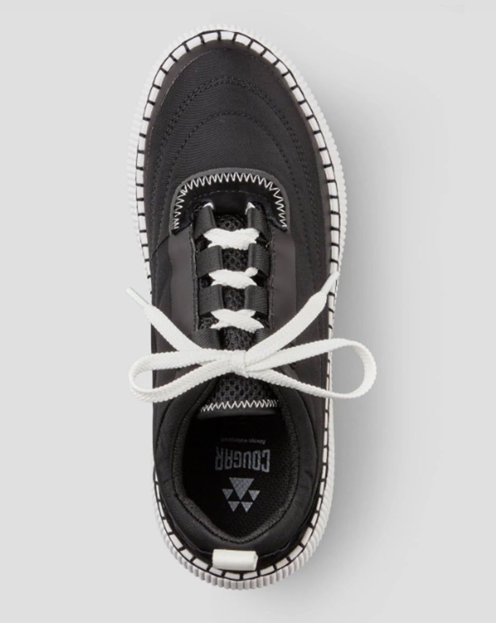 The Waterproof Nylon Lace Sneaker in Black