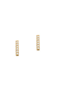 The CZ Stick Stud Earring in Gold