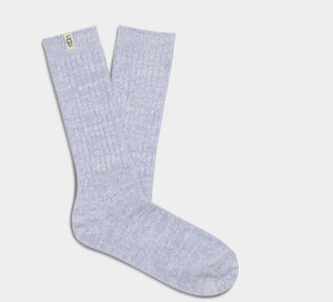 The Slouchy Rib Knit Socks in Icelandic Blue