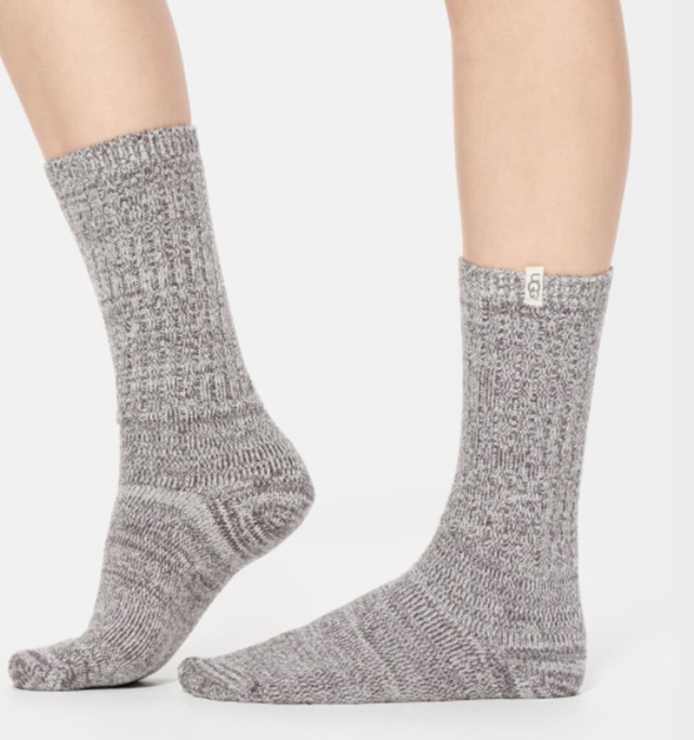 The Slouchy Rib Knit Socks in Charcoal