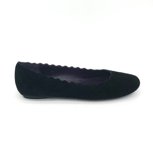 The Scallop Ballet in Black Suede