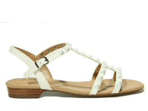 The Pyramid Stud Sandal in White