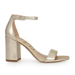 Load image into Gallery viewer, The Block Heel Dress Sandal in Gold
