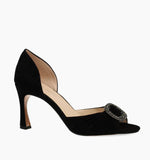 Load image into Gallery viewer, The Crystal Buckle D&#39;Orsay Pump in Black
