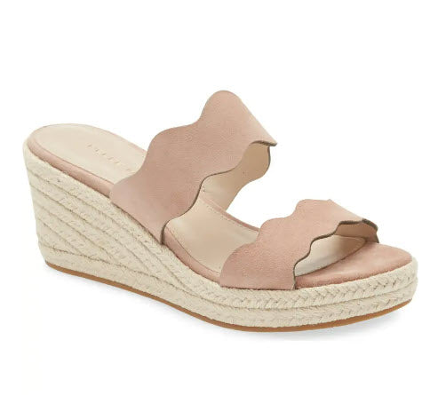 The Scallop Band Espadrille in Latte