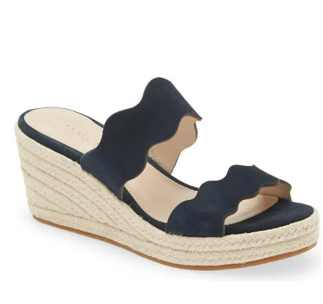 The Scallop Band Espadrille in Midnight
