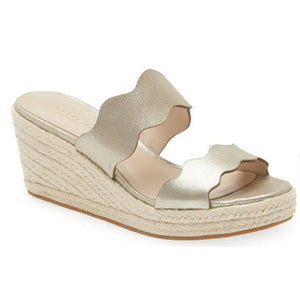 The Scallop Band Espadrille in Platino