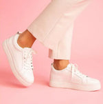 Load image into Gallery viewer, The Platform Lace Sneaker in White

