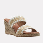 Load image into Gallery viewer, The Raffia 2 Band Espadrille in Beige White

