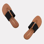 Load image into Gallery viewer, The Elastic Thong Sandal in Black
