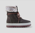 Load image into Gallery viewer, The Waterproof Fur Collar Lace Snow Boot in Pewter
