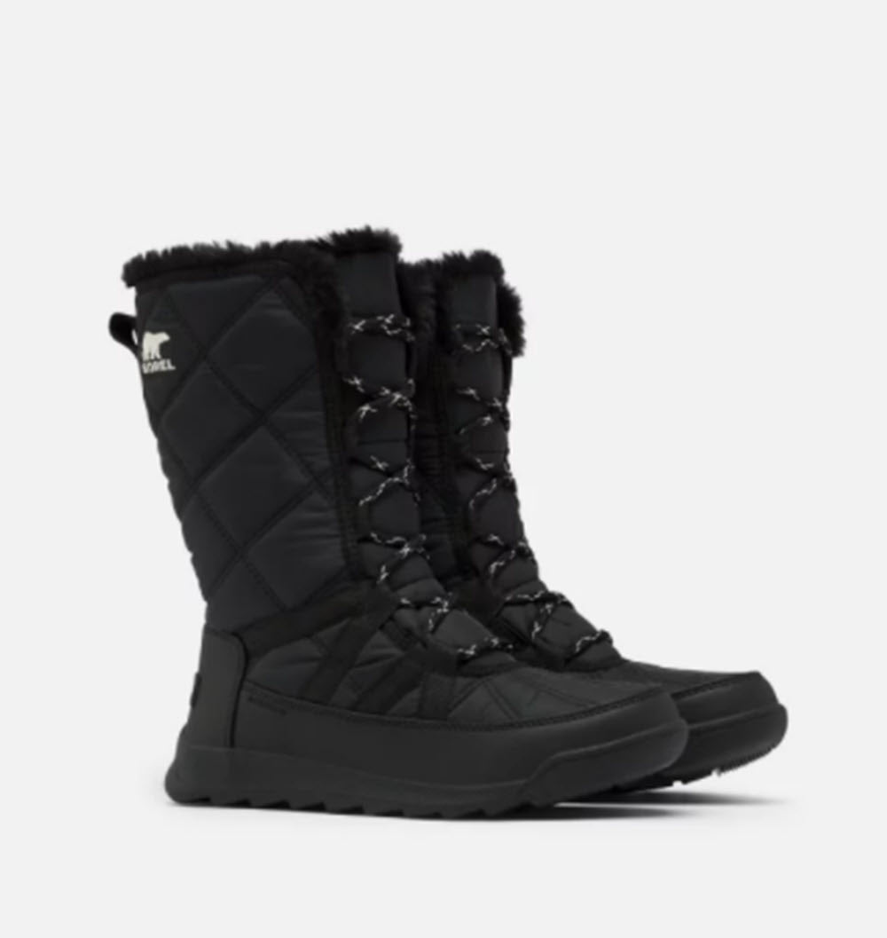 The Quilted Tall Lace Snowboot in Black